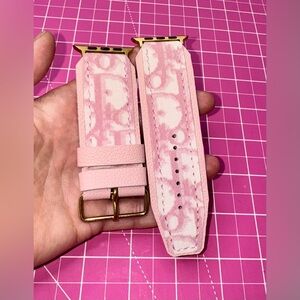 🎀 Upcycled Dior Pink Apple Watch band strap Handmade